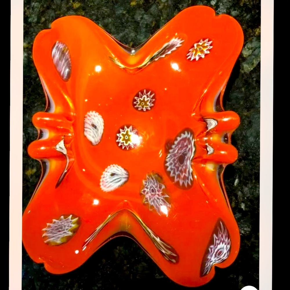 Gorgeous Venetian Millefiori Candy Dish Murano Italy